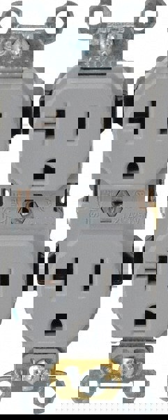 Straight Blade Duplex Receptacle: NEMA 5-20R, 20 Amps, Self-Grounding